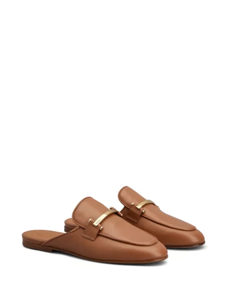 Papuci tip mules Tod's cu autograf maro