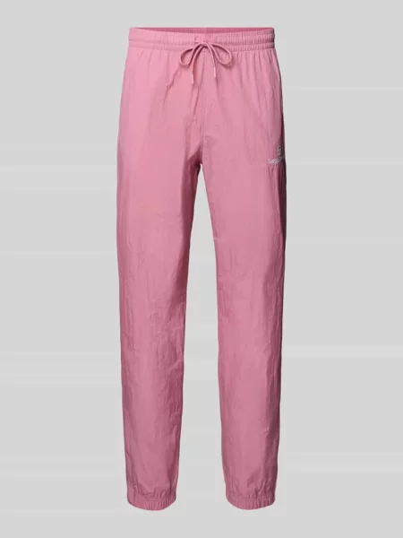 Spodnie materiałowe o kroju straight fit z wyhaftowanym logo model Nayla' Sergio Tacchini różowe