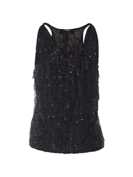 Top Twinset cu paiete negru