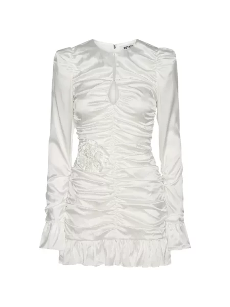 Rochie mini Rotate Birger Christensen cu model floral cu volane de costum alb