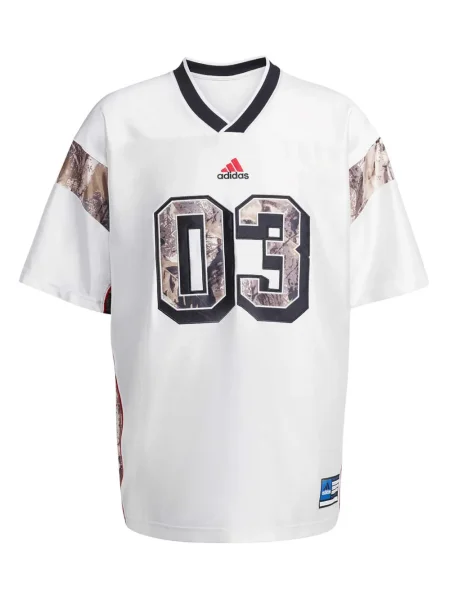 Камуфлажна плетена тениска Adidas с принт черно