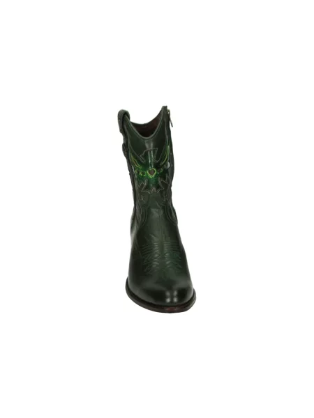 Botki Sendra skórzane zielone