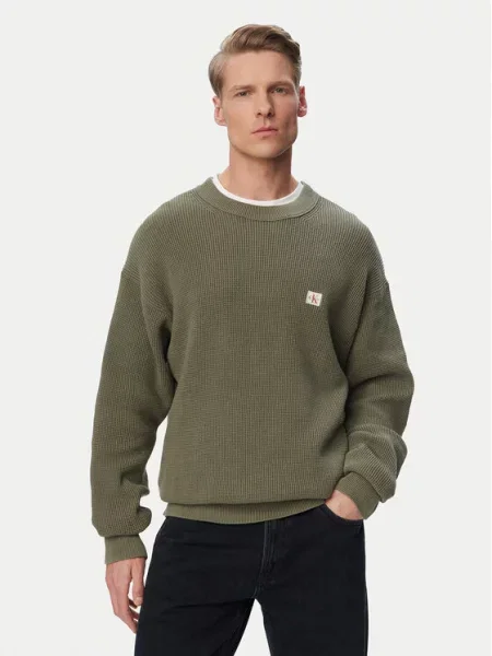 Calvin Klein Jeans Megztinis Tamsiai žalia