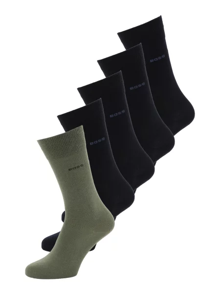 BOSS Nogavice oliva črna