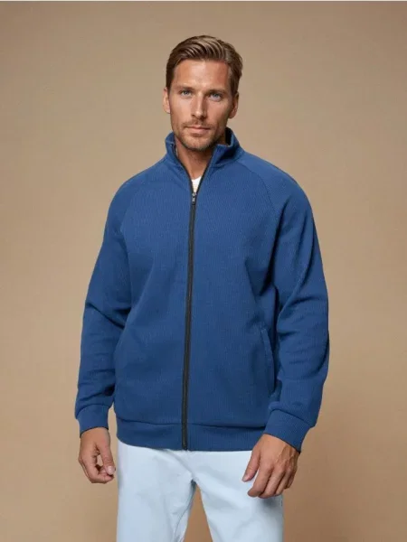 Sinsay Prążkowana bluza bomberka szary