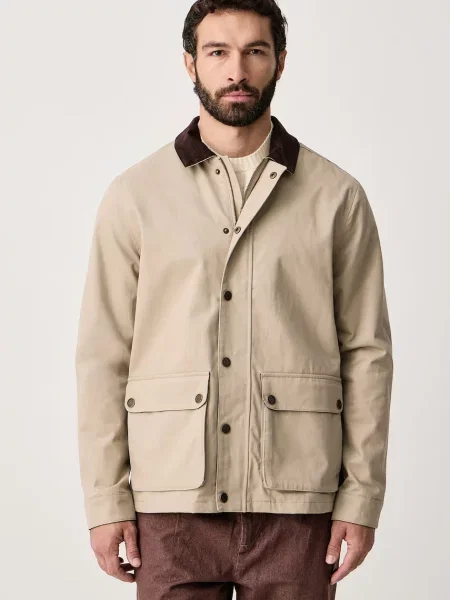 U.S. Polo Assn. kurtka przejściowa USPA Textured Collared beżowa