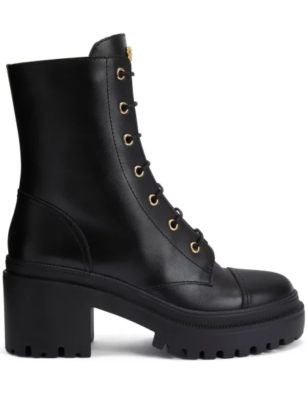 Botine Giuseppe Zanotti cu șireturi din piele negru