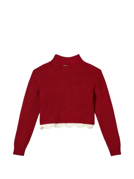 Sweter z golfem dziecięcy Twinset czerwony