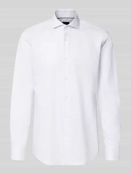 Koszula o kroju slim fit biznesowa z czystej bawełny model HANK' Boss biała