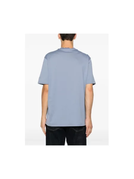 Koszulka Emporio Armani z logo niebieska