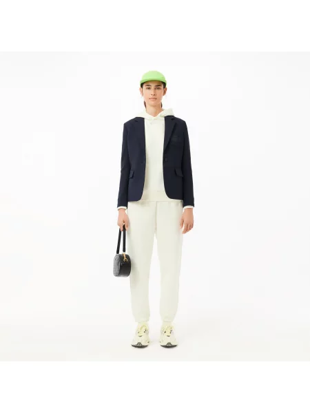 Lacoste Bluza Z Kapturem Pique Double Face O Luźnym Kroju biała
