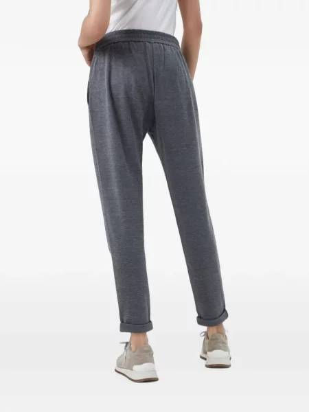 Pantaloni Brunello Cucinelli de mătase gri