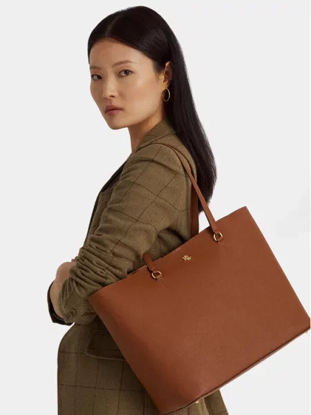 Kabelka LAUREN RALPH LAUREN hnědá