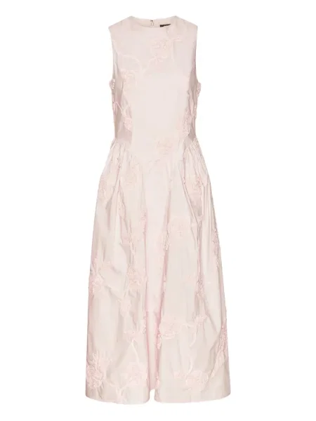 Rochie midi Rotate Birger Christensen cu model floral până la genunchi de costum roz