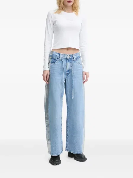 Kožené pruhované džíny Levi's 527 s kapucí modré