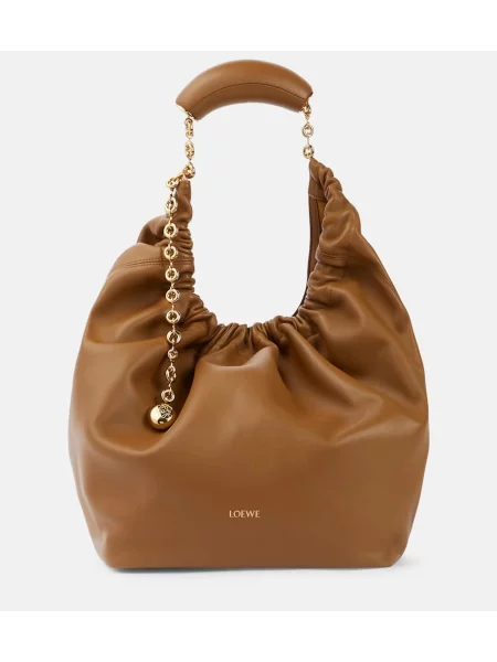 Usnjena torbica Loewe rjava
