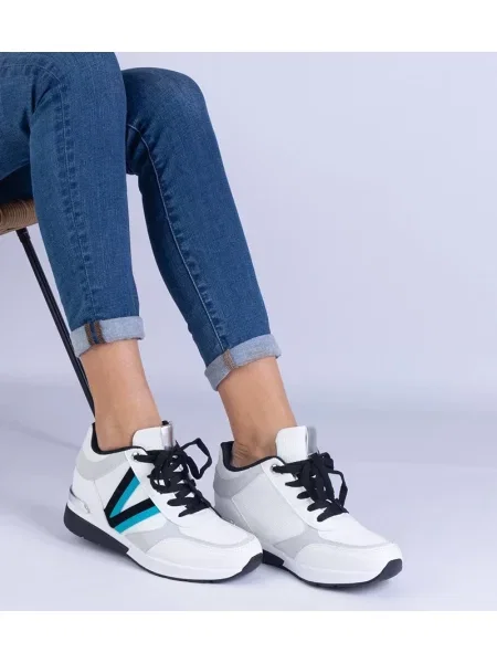 Sneakerși D/ceo cu pană alb