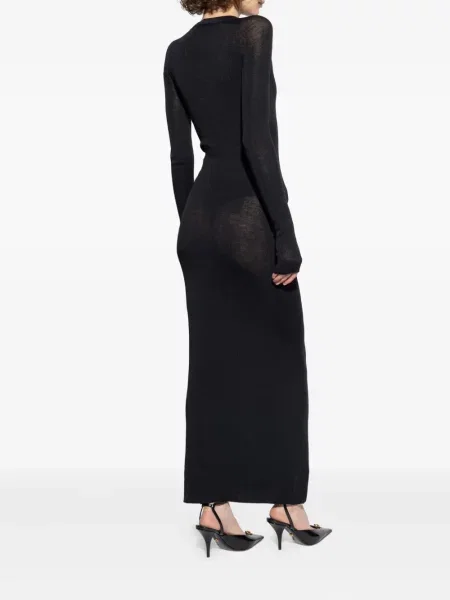 Rochie midi Versace din dantelă până la genunchi de costum negru