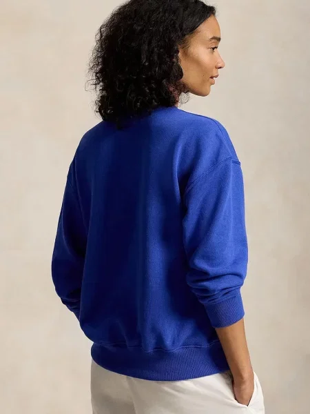 Polo Ralph Lauren mikina dámska ISLAND FLC-KNT-SWEATSHIRT modrá