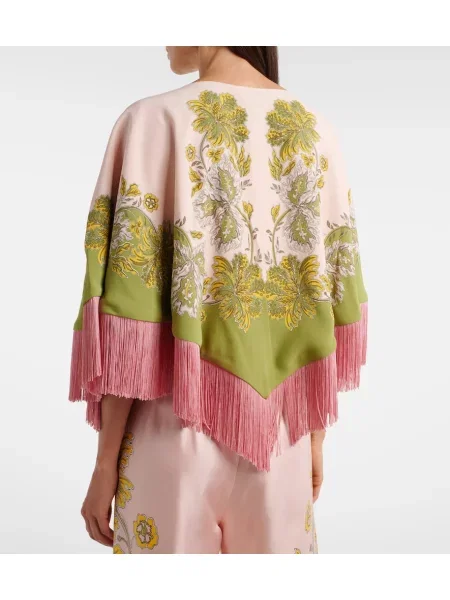 Reversibil poncho La Doublej din satin roz