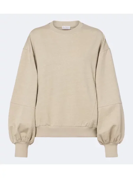 Lniana bluza Brunello Cucinelli beżowa