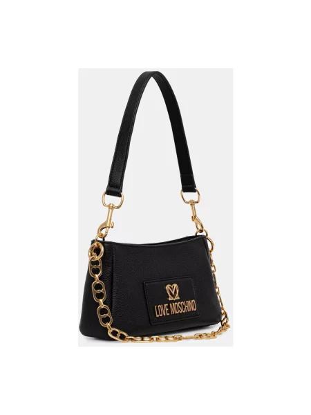 Love Moschino torebka skórzana czarna