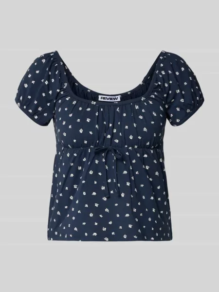 T-shirt we wzorze na całej powierzchni z wiązaniem Review