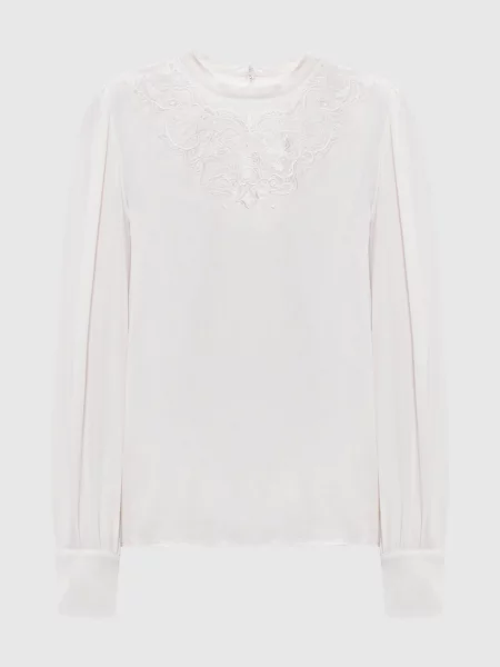 Блуза з мереживом Twinset бежева