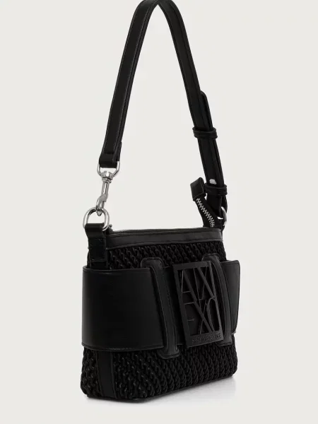 Geantă shopper Armani Exchange din piele negru
