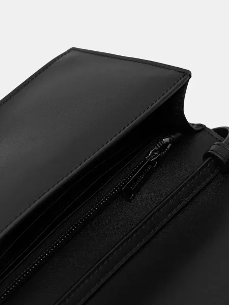 Кожаная сумка Karl Lagerfeld K/Autograph с автографом черная