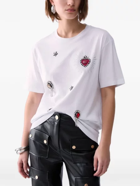 Tricou Liu Jo cu broderie alb