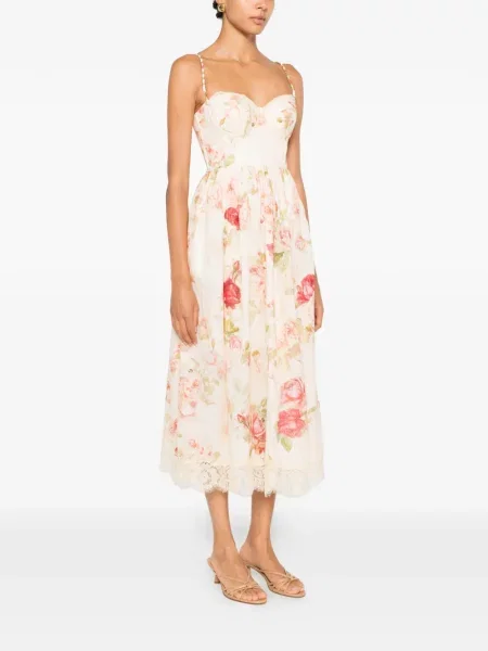 Rochie midi Zimmermann de in cu model floral cu imagine