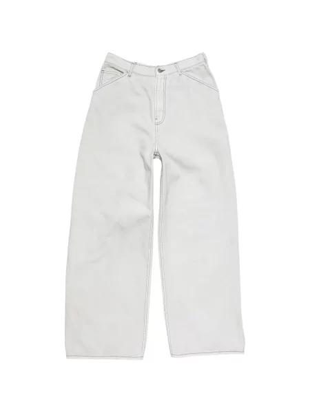 Pantaloni Acne Studios cu broderie alb
