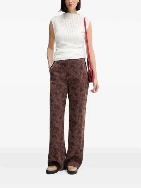 Top Dkny fără mâneci cu cordon alb