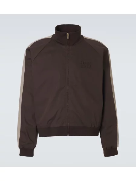 Geacă bomber Miu Miu din țesătură twill maro