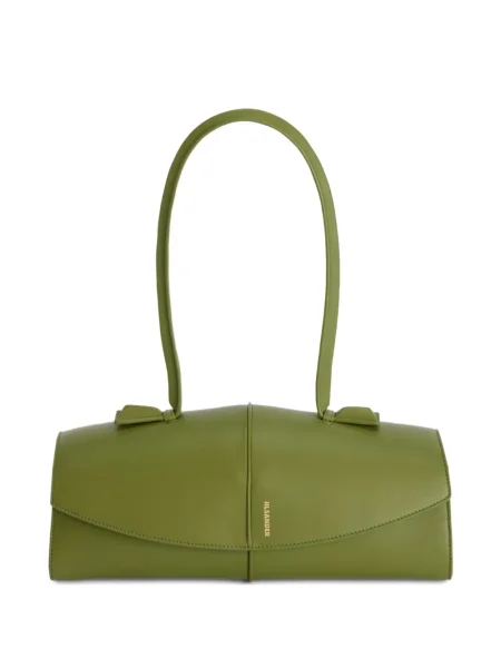 Geanta de piele Jil Sander din piele verde