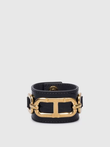 Кожаный браслет Tom Ford черный