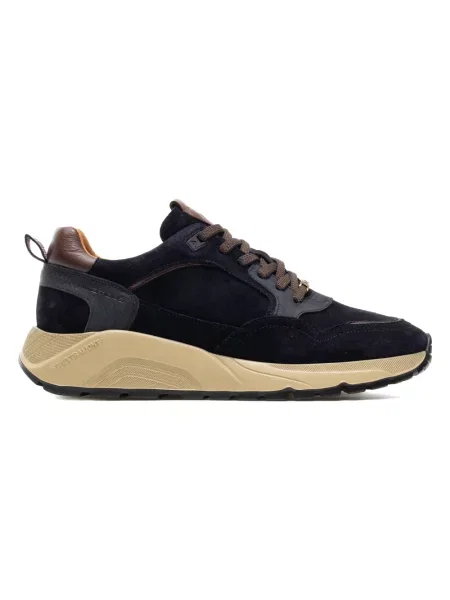 Sneakersy Ambitious skórzane chunky niebieskie