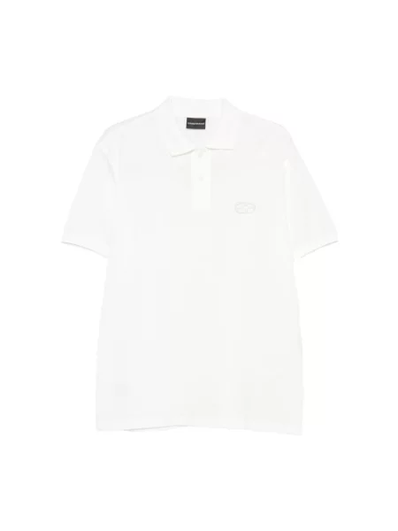 Koszulka polo Emporio Armani z logo biała