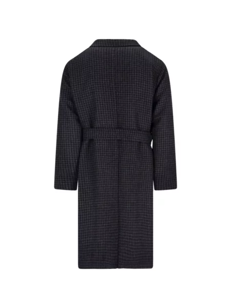 Cu centură palton Tagliatore cu model pepito negru
