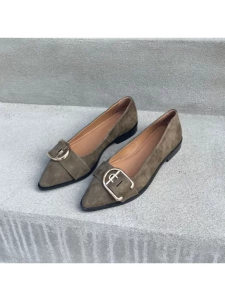 Balerinki Copenhagen Shoes zamszowe zielone