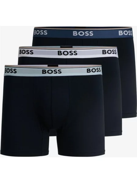 Bokserki BOSS Power Logo czarny niebieski S biały