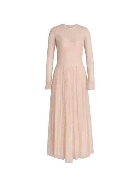 Μίντι φόρεμα Alberta Ferretti με δαντέλα ροζ