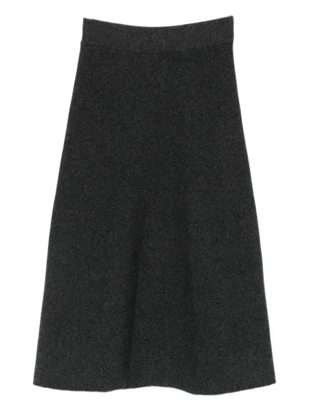 Fustă midi Agnona tricotate până la genunchi gri
