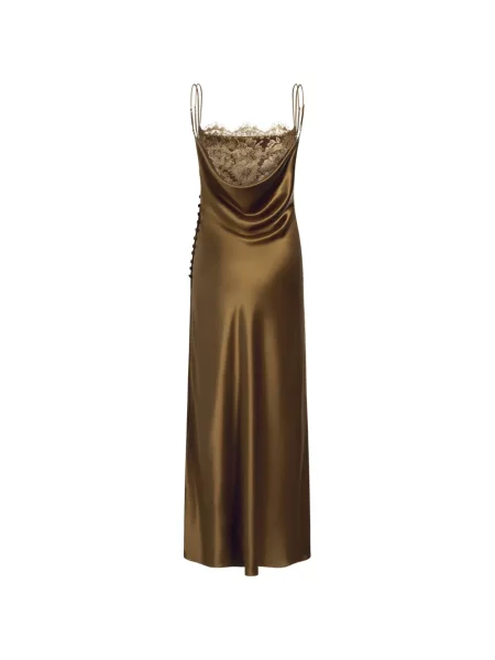 Rochie maxi Adam Lippes din dantelă maro