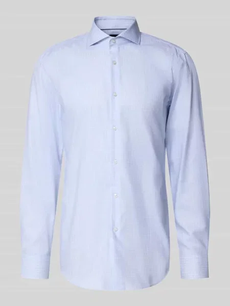 Koszula o kroju slim fit biznesowa z czystej bawełny model HANK' Boss błękitna