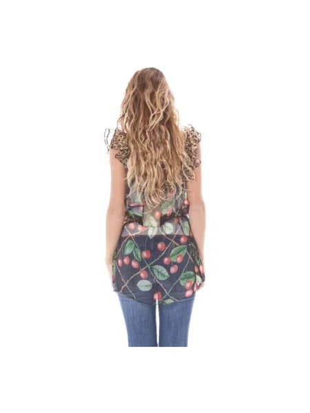 Koszula z krótkim rękawem John Galliano z dekoltem w łódkę z krótkim rękawem czarna