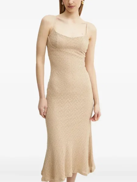 Rochie midi Bardot până la genunchi de costum