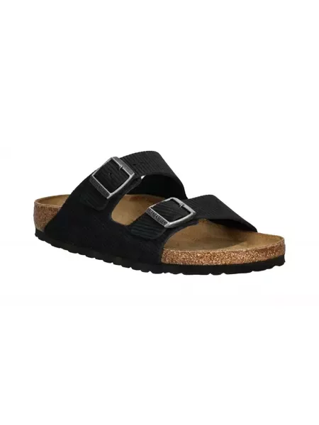 Klapki Birkenstock sztruksowe niebieskie