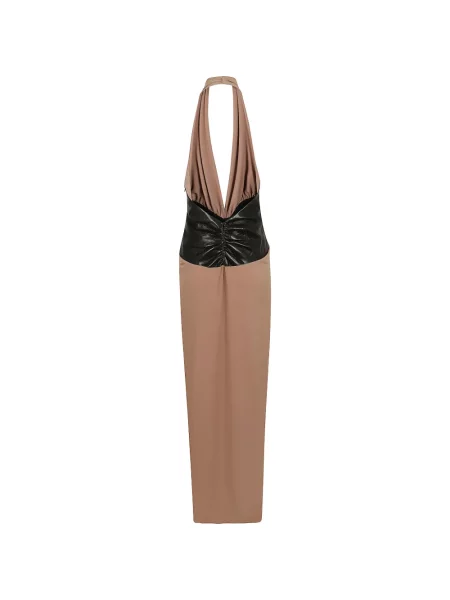 Rochie midi The Andamane drapată cu gât halter